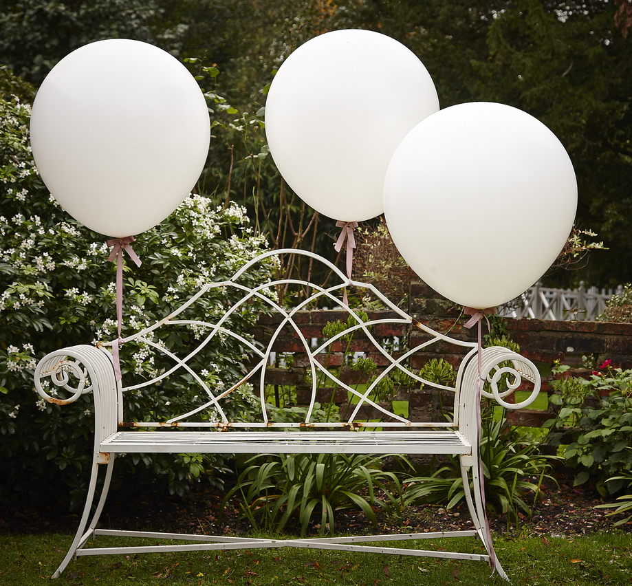 Balóny - Biela - Veľké - 90 cm (3ks)